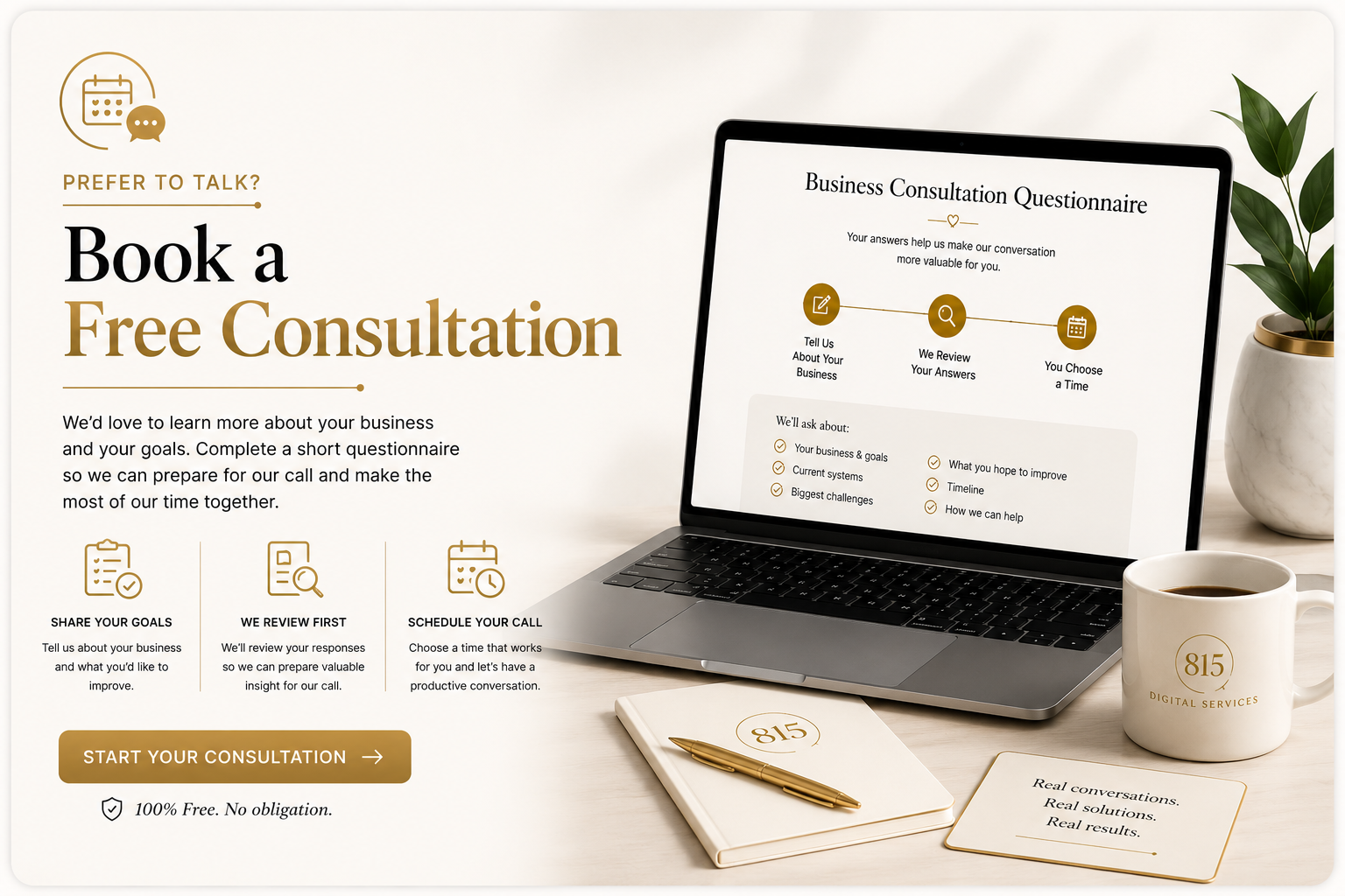 Book a free consultation with 815 Digital Services
