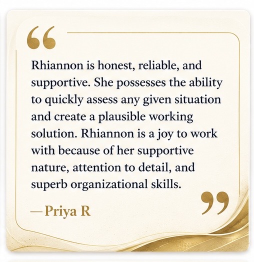 Testimonial from Priya R.